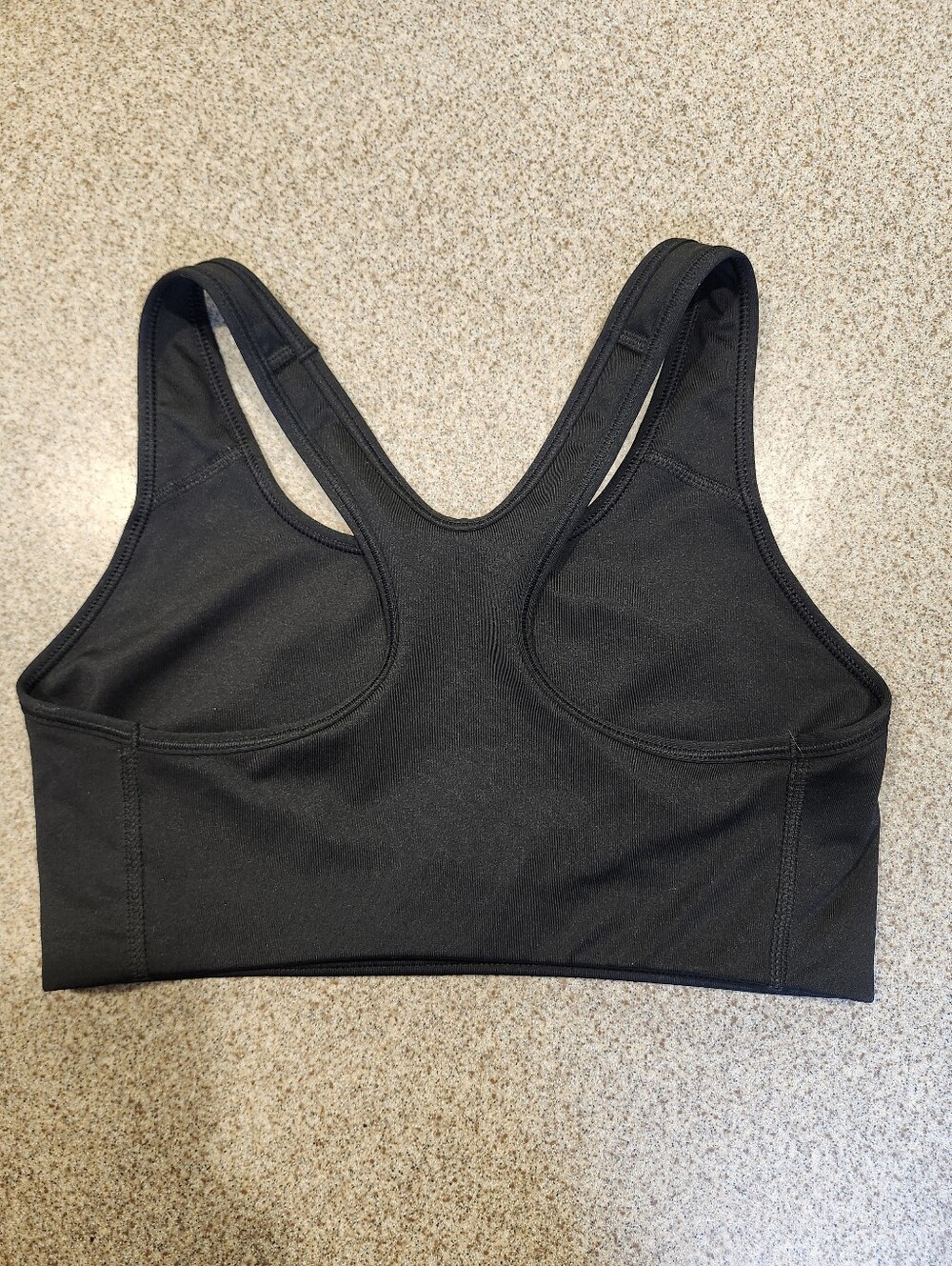 Nike Black Racerback Sports Bra with White Swoosh Size Medium - Picture 4 of 7